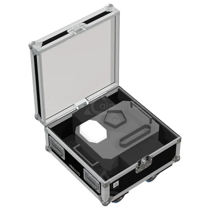 Chauvet Vesuvio II high-output LED fog machine stored in ALP flight case with custom CNC foam compartments