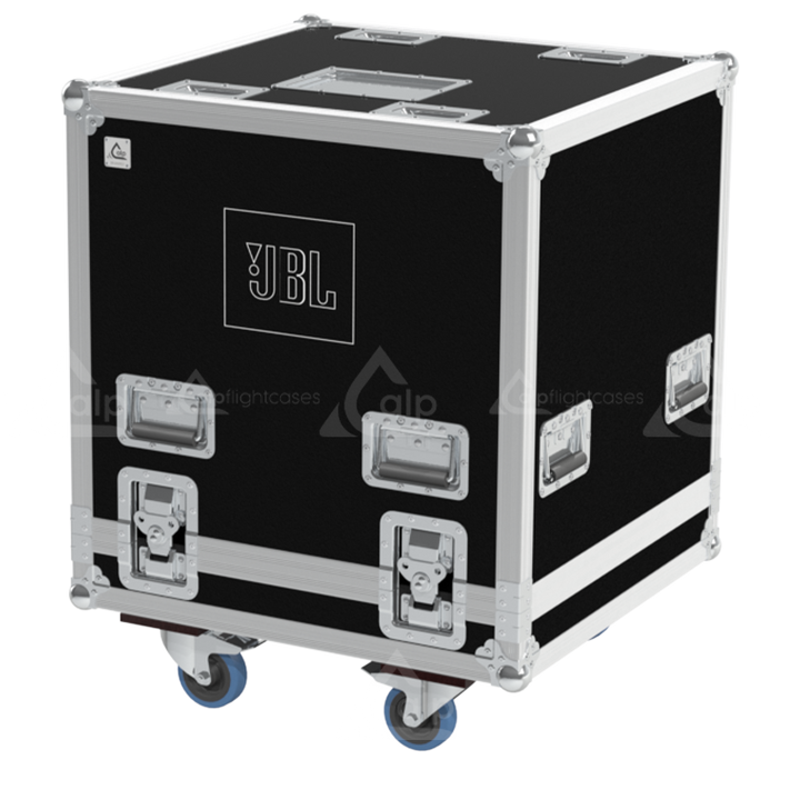 Front view of the professional touring flight case for 1x JBL EON 718S subwoofer by ALP Flight Cases
