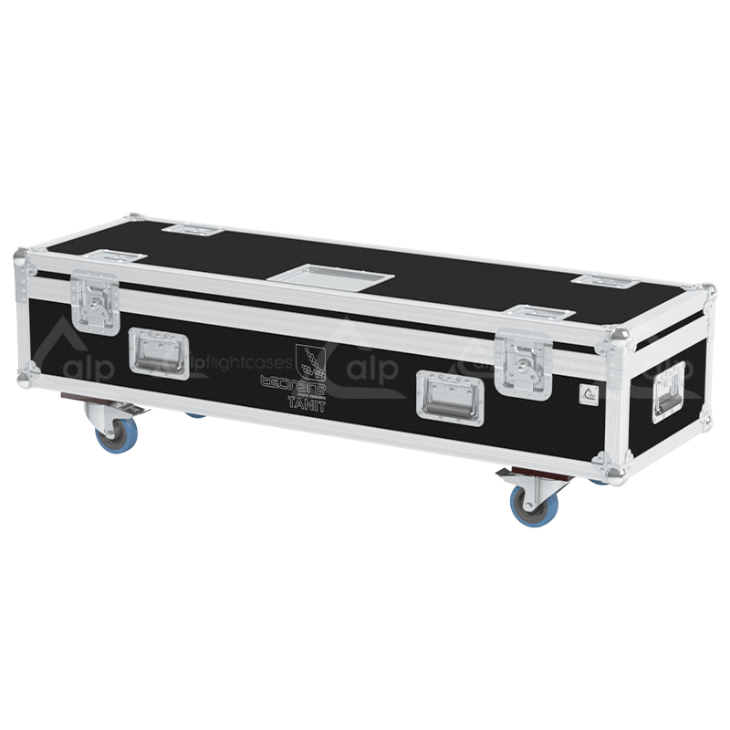 Front view of the twin touring flight case for 2x Tecnare Tanit Top speakers by ALP Flight Cases