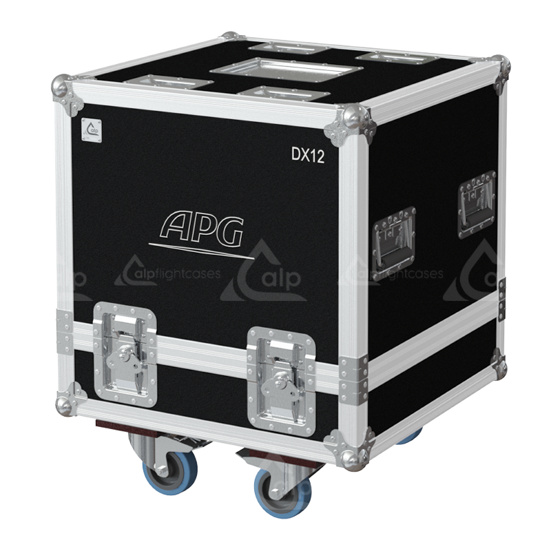 Front view of the dual flight case for 2x APG DX12 by ALP Flight Cases