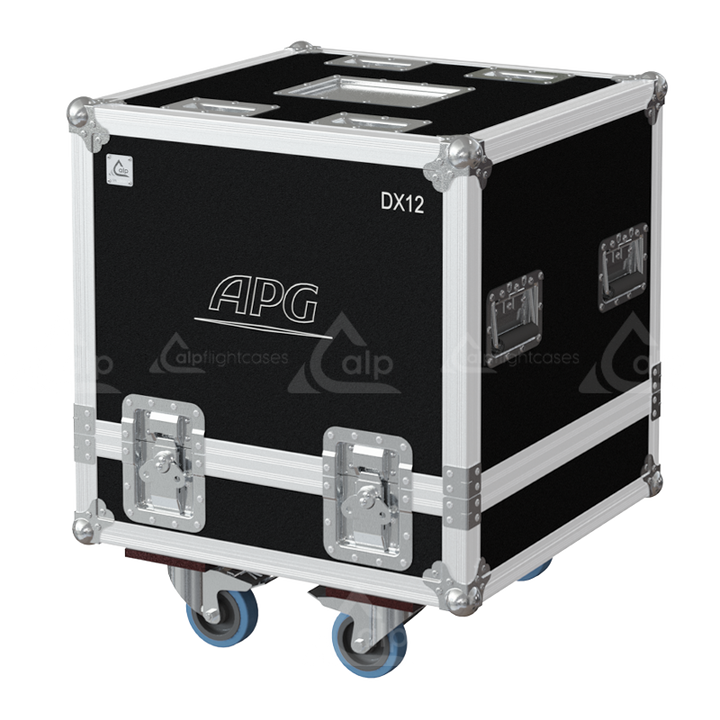 Front view of the dual flight case for 2x APG DX12 by ALP Flight Cases