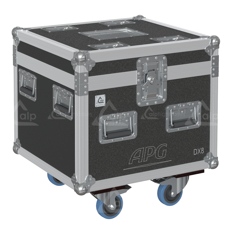 Front view of the flight case for 4x APG DX8 by ALP Flight Cases