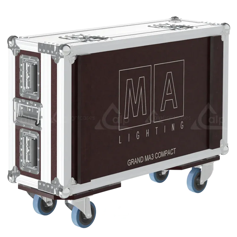 GRANDMA3 COMPACT, SERIE II - WHEELS FLIGHT CASE SIDE VIEW