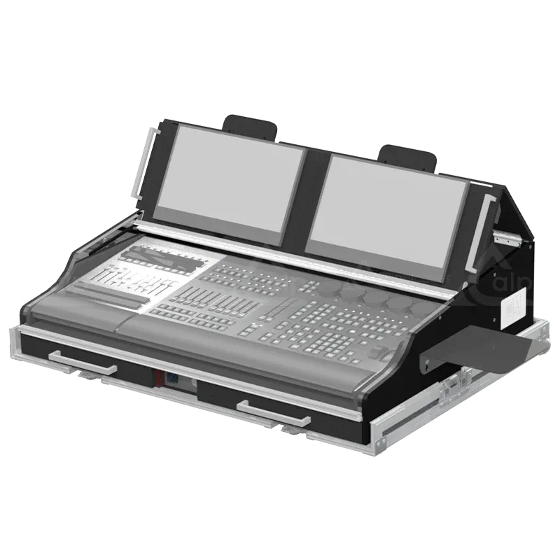 GRANDMA3 ONPC COMMAND WING + FADER WING + SUP LCD + LED - WHEELS SIDE VIEW LATERAL FLIGHT CASE