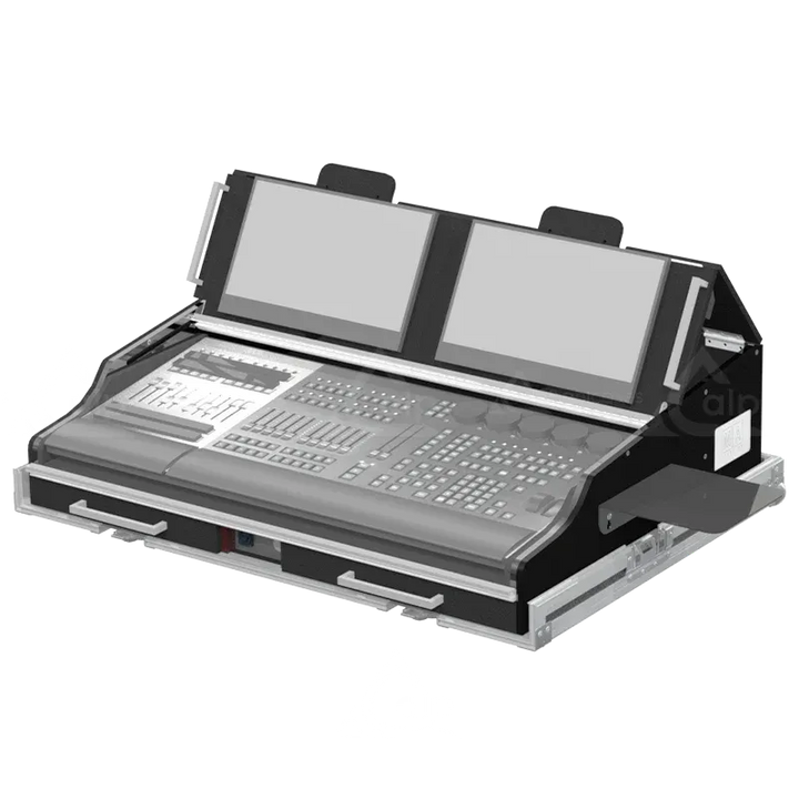 GRANDMA3 ONPC COMMAND WING + FADER WING + SUP LCD + LED - WHEELS SIDE VIEW LATERAL FLIGHT CASE