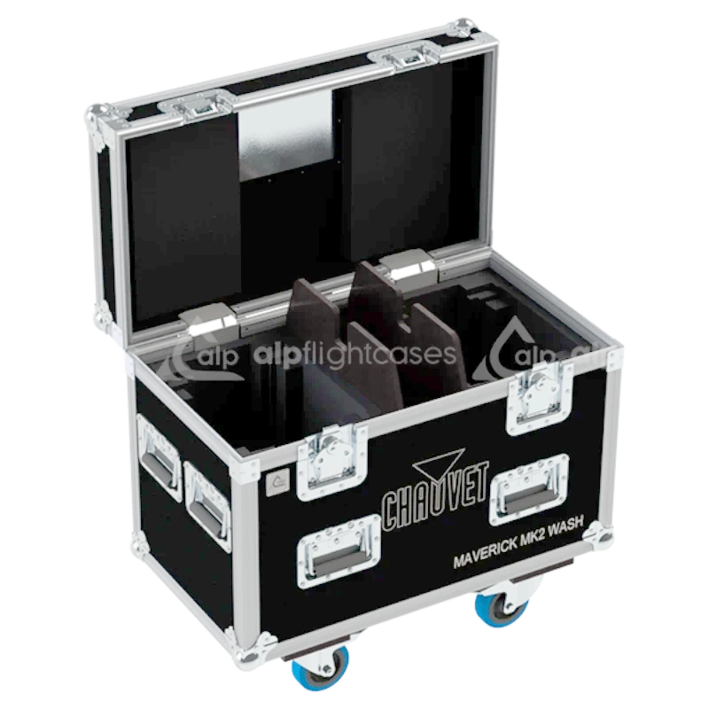 Empty ALP FLIGHT CASES flight case for 2x Chauvet Maverick MK2 Wash ready for custom foam insert