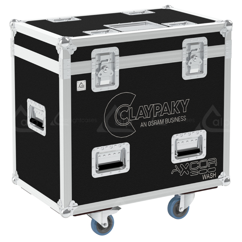 ALP FLIGHT CASES 2X CLAYPAKY AXCOR WASH 300, WITHOUT FOAM SHELL - WHEELS