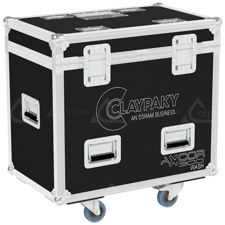 ALP FLIGHT CASES 2X CLAYPAKY AXCOR WASH 300, WITHOUT FOAM SHELL - WHEELS