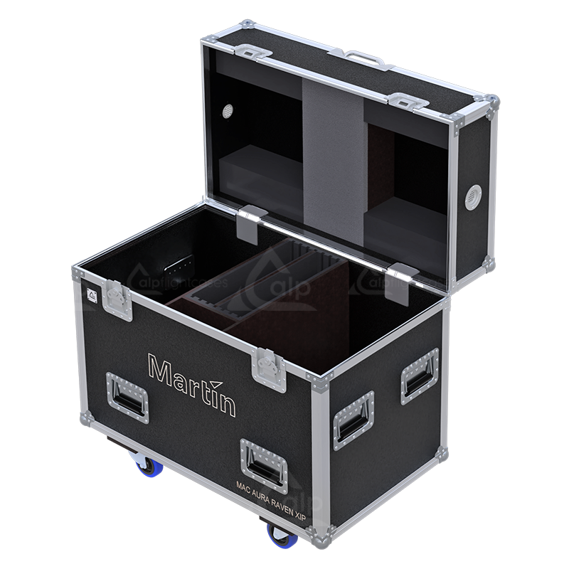 ALP FLIGHT CASES 2x Martin MAC AURA RAVEN XIP WITHOUT FOAM - WHEELS