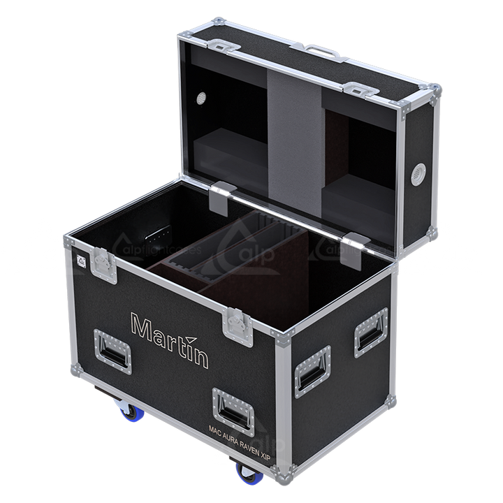 ALP FLIGHT CASES 2x Martin MAC AURA RAVEN XIP WITHOUT FOAM - WHEELS
