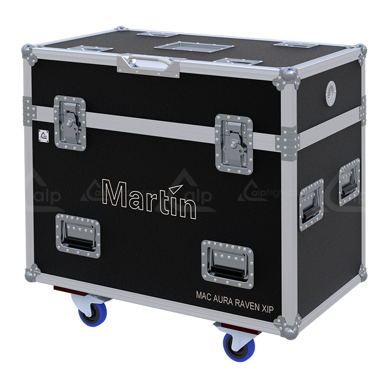 ALP FLIGHT CASES 2x Martin MAC AURA RAVEN XIP WITHOUT FOAM - WHEELS