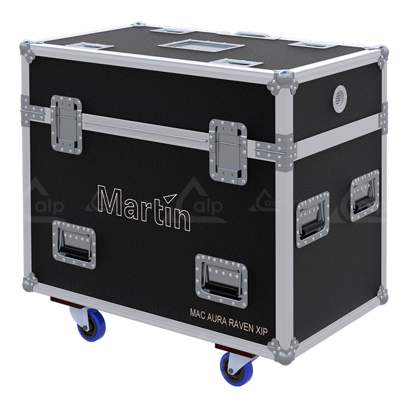 ALP FLIGHT CASES 2x Martin MAC AURA RAVEN XIP WITHOUT FOAM - WHEELS