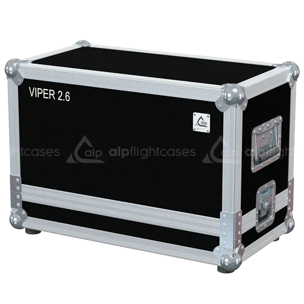 ALP FLIGHT CASES front view of Look Solutions Viper 2.6 high-output fog machine flight case with heavy-duty 10mm birch plywood