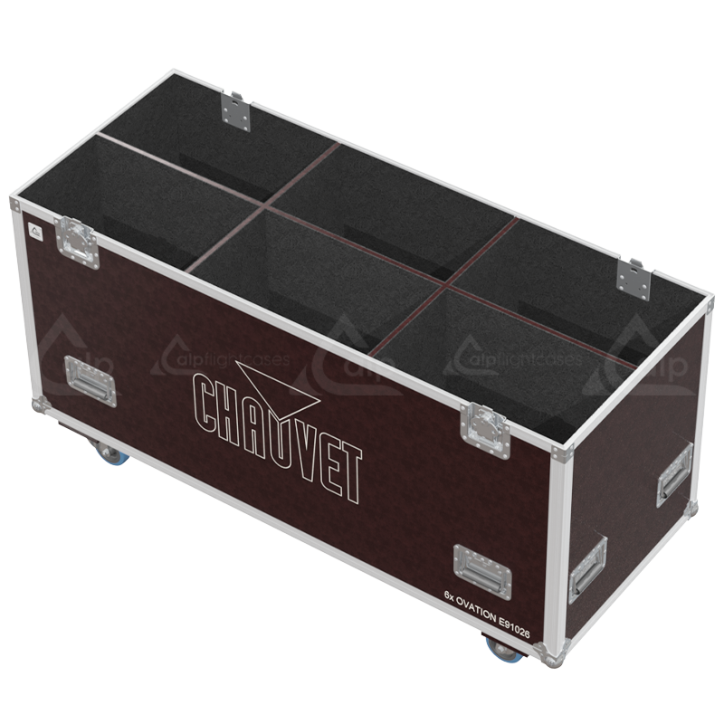 <tc><transcy>ALP FLIGHT CASES 6X CHAUVET OVATION E91026 - ROULETTES</transcy></tc>