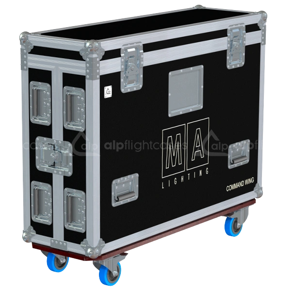 MA COMMAND WING + FADER WING + 2 DISPLAYS - 2 DOORS WHEELS SIDE VIEW FLIGHT CASE WHEELS