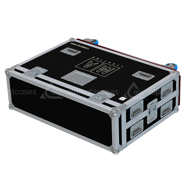 MA COMMAND WING + FADER WING + 2 DISPLAYS - 2 DOORS WHEELS SIDE BACK VIEW FLIGHT CASE