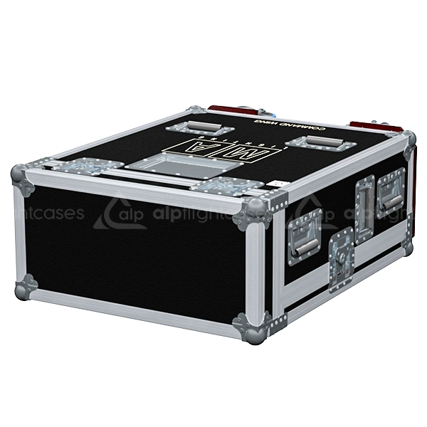 MA COMMAND WING ON PC + DISPLAY + LED - WHEELS SIDE BACK VIEW FLIGHT CASE