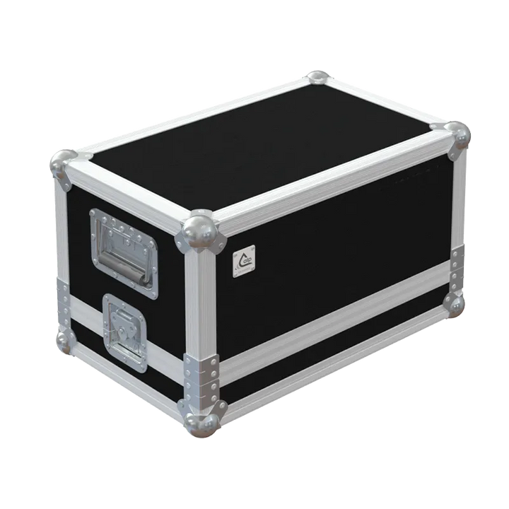 ALP FLIGHT CASES front view of FOG 1600 FT smoke machine flight case with heavy-duty touring hardware and wheels
