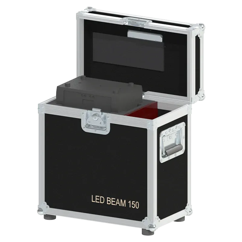 Robe LED Beam 150 fixtures inside ALP FLIGHT CASES with custom CNC foam