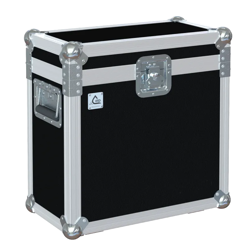 ALP FLIGHT CASES front view of Reel EFX DF-50 DMX Diffusion Hazer flight case with heavy-duty touring hardware and wheels