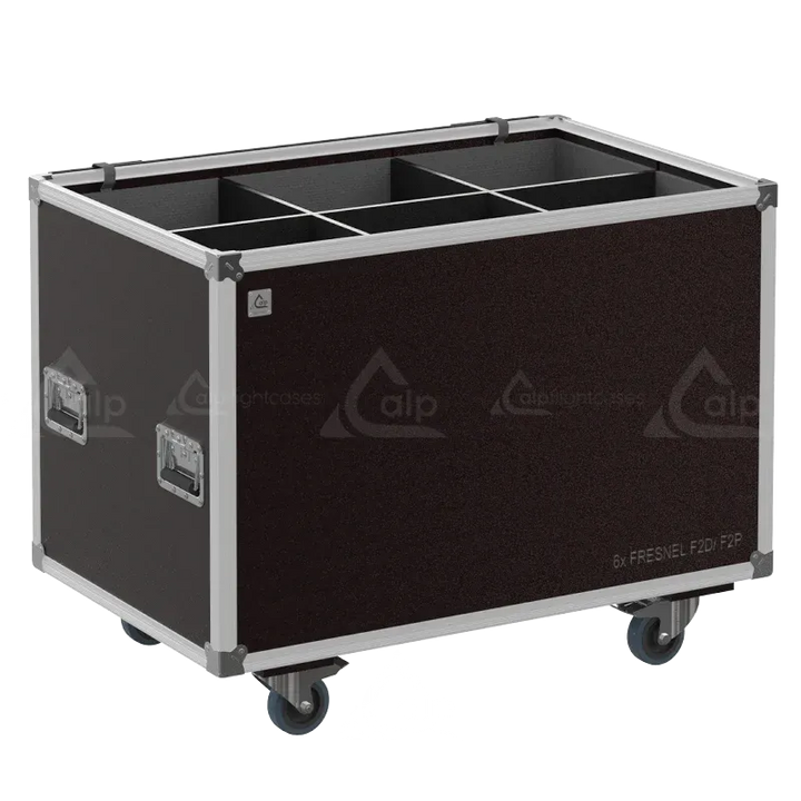 Empty Speedy-Box for 6x Cameo F2D/F2T showing precision-cut vertical compartments and protective lining