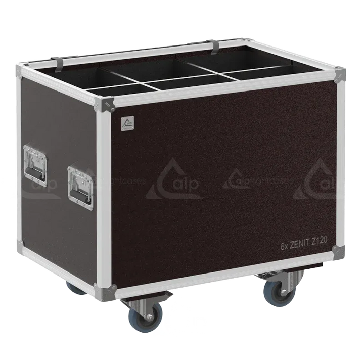 Empty Speedy-Box for 6x Cameo ZENIT Z120 showing 6 precision compartments and compact footprint