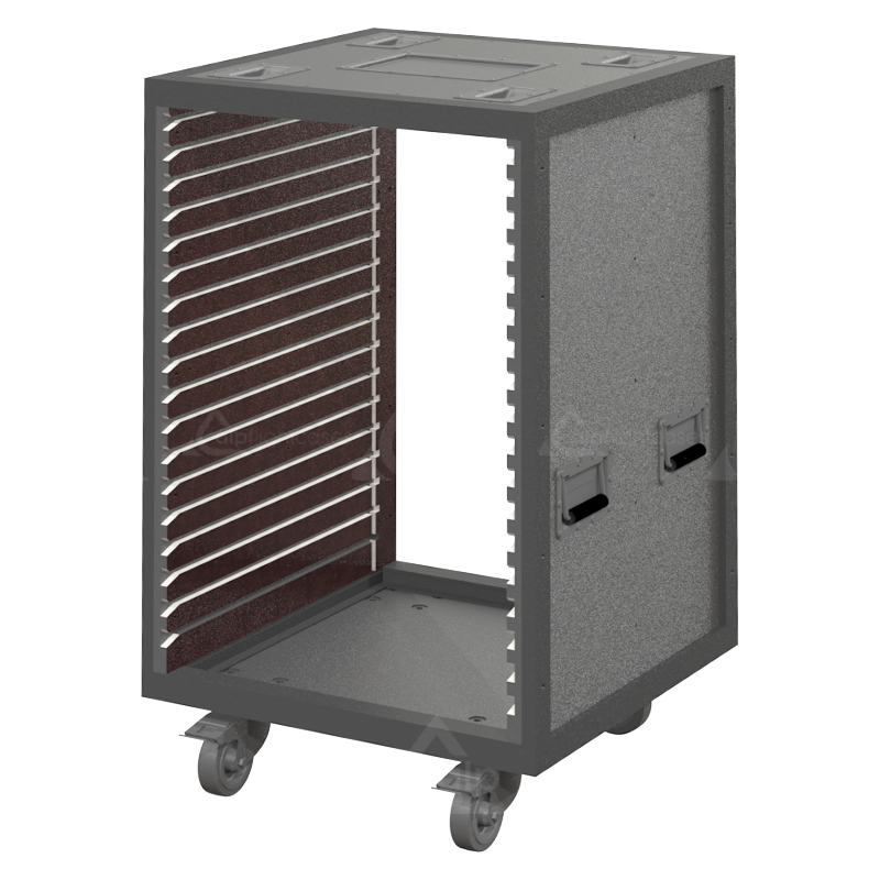 <tc>ALP FLIGHT CASES STRUCTURE CHARIOT RACK RENT 12U - ROULETTES</tc>