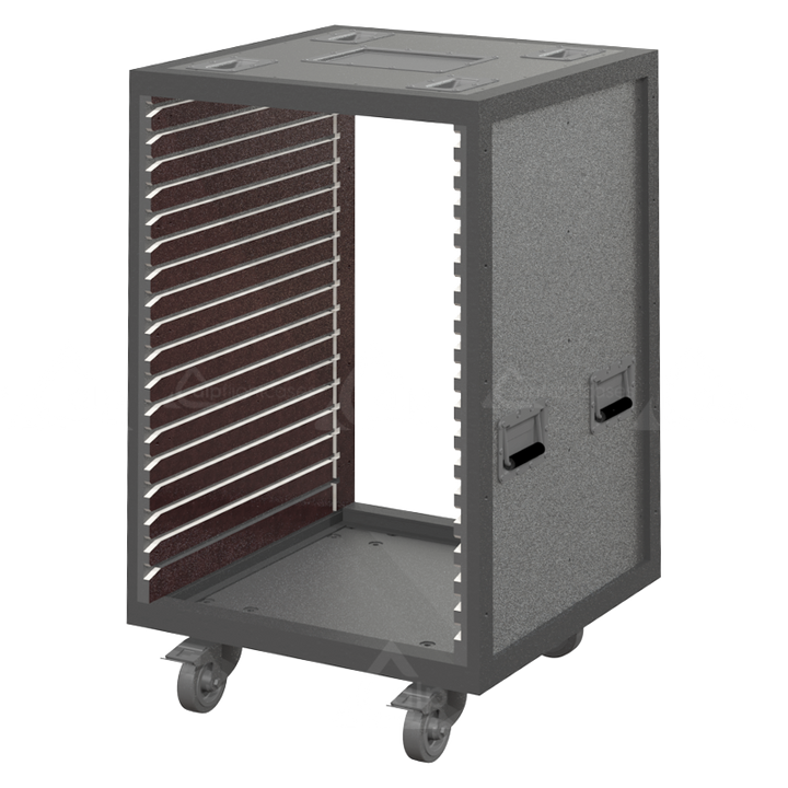 <tc>ALP FLIGHT CASES STRUCTURE CHARIOT RACK RENT 12U - ROULETTES</tc>