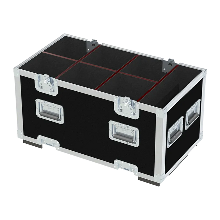 Professional ALP Flight Case for 8x TCM E-Shot units with custom foam inserts.