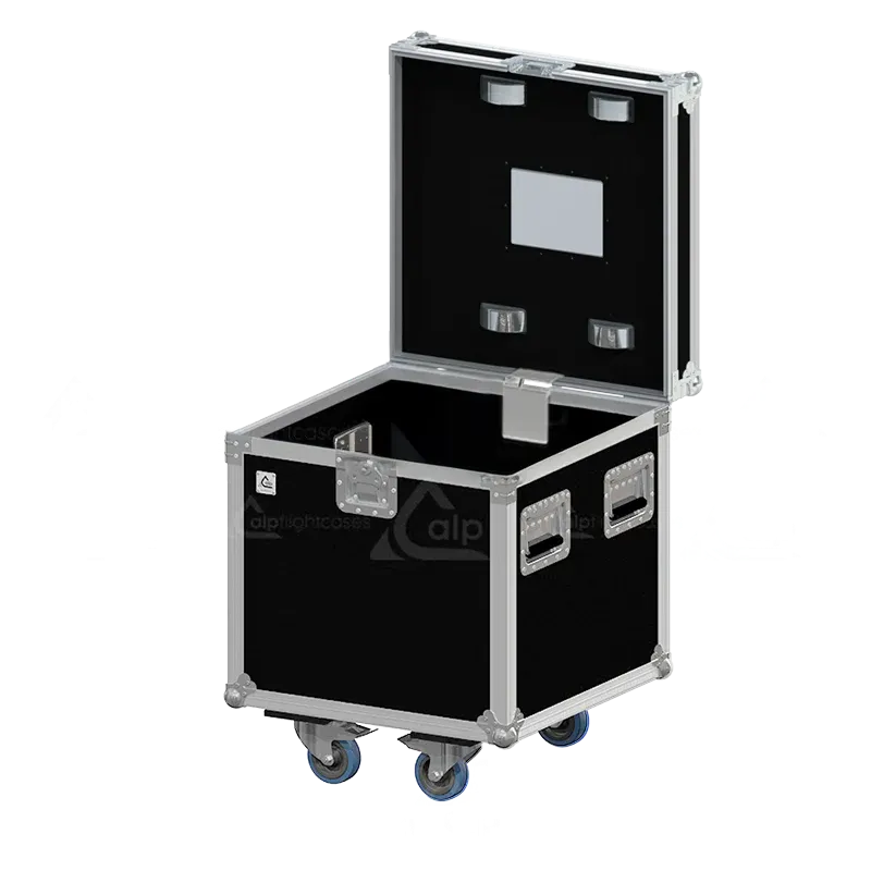 Empty interior of the Trunk Pro 600x600x600mm utility flight case highlighting the durable inner lining and spacious design