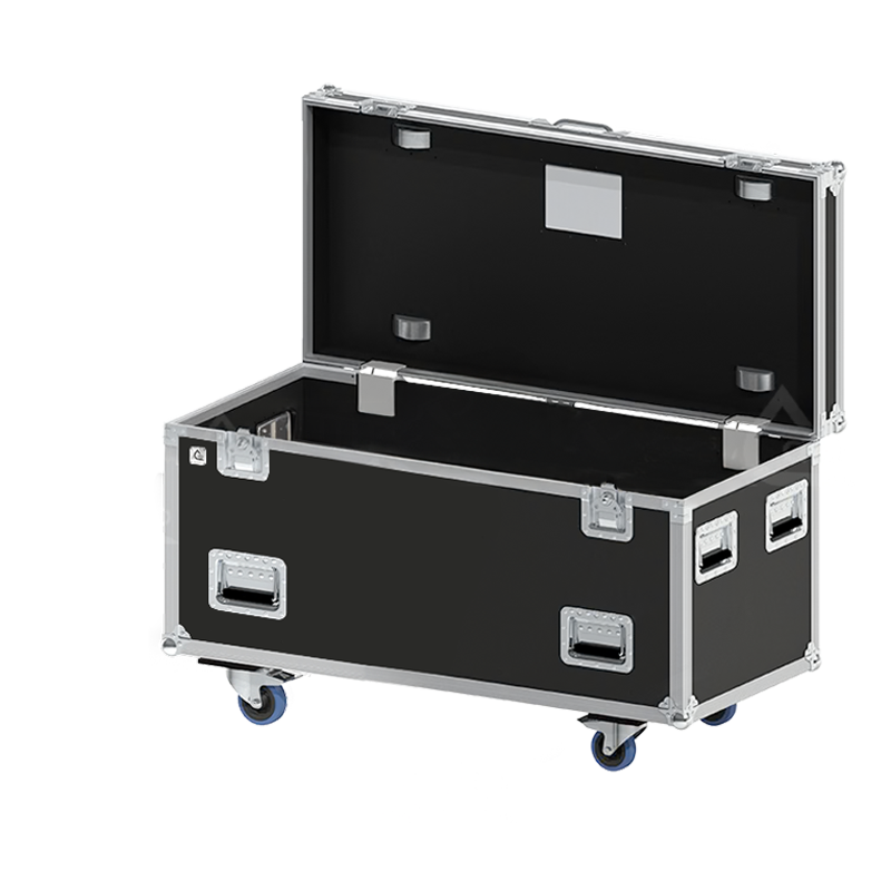 Empty interior of the 1200x600x600mm flight case trunk highlighting its reinforced 10mm birch plywood walls