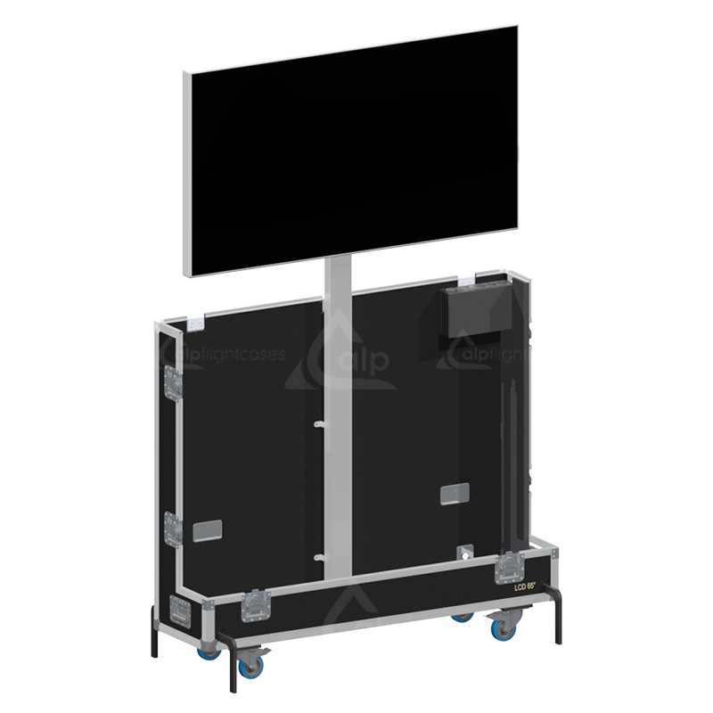 ALP FLIGHT CASES 1x LCD LIFT 55" - 65" WITH MOTOR - WHEELS