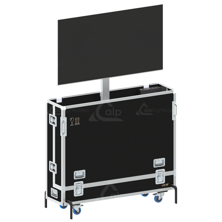 ALP FLIGHT CASES 1x LCD LIFT 55" - 65" WITH MOTOR - WHEELS