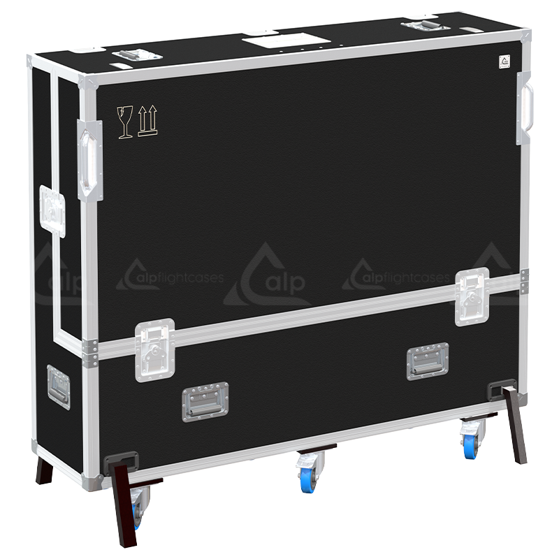 Flight Case 1x LCD LIFT 65" - 75" WITH MOTOR - WHEELS