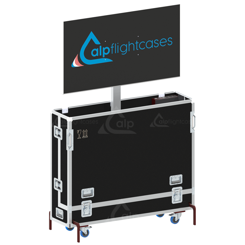 Flight Case 1x LCD LIFT 75" - 86" WITH MOTOR - WHEELS