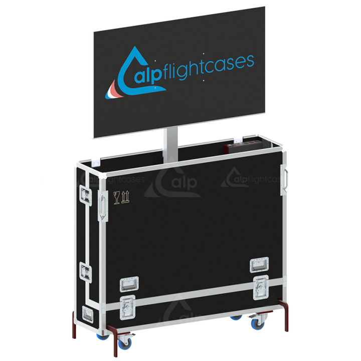 Flight Case 1x LCD LIFT 75" - 86" WITH MOTOR - WHEELS