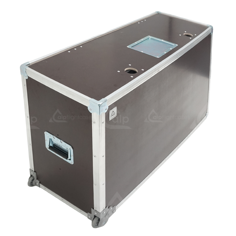 <tc><transcy>ALP FLIGHT CASES SPEEDY-BOX 2X ÉCRANS VIDÉO AJUSTABLE 65"-85" - ROULETTES</transcy></tc>
