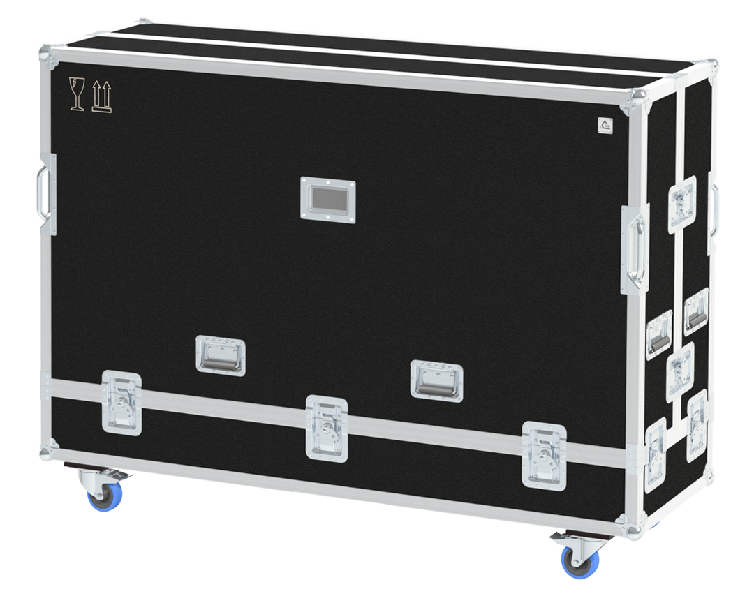 Flight Case TOURING 2x DISPLAYS ADJUSTABLE 65"- 75" - WHEELS