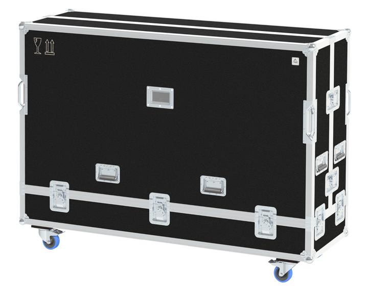 Flight Case TOURING 2x DISPLAYS ADJUSTABLE 65"- 75" - WHEELS