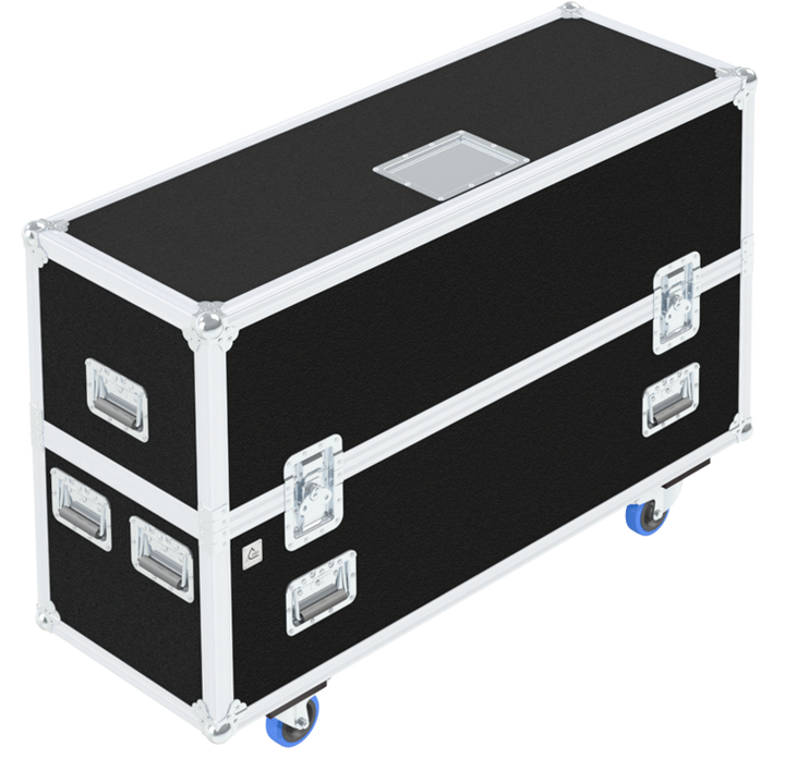 Flight Case PRO 2x DISPLAYS ADJUSTABLE 32"- 46" - WHEELS