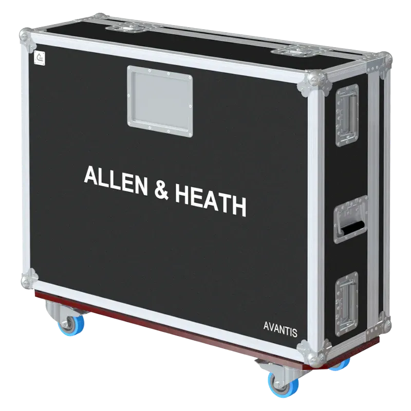 ALLEN & HEATH AVANTIS SERIE II - V2 - WHEELS LATERAL SIDE VIEW FLIGHT CASE