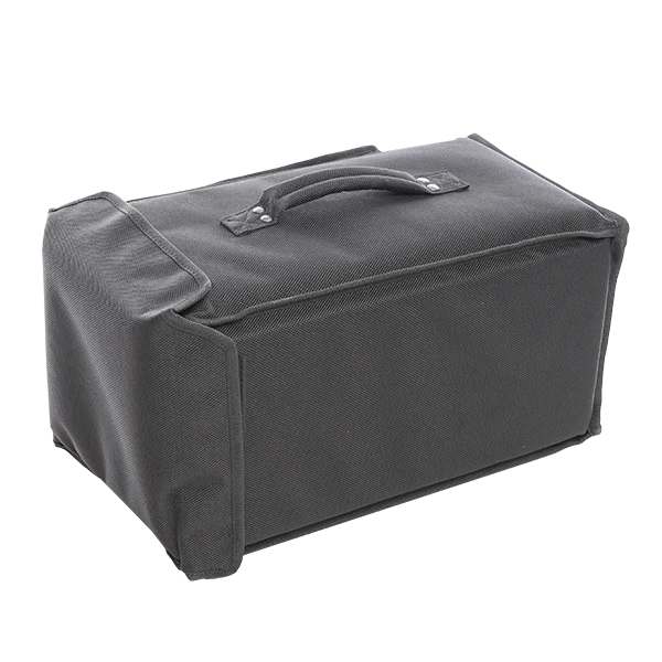 Rear view of the rack bag showing the heavy-duty Velcro access panels