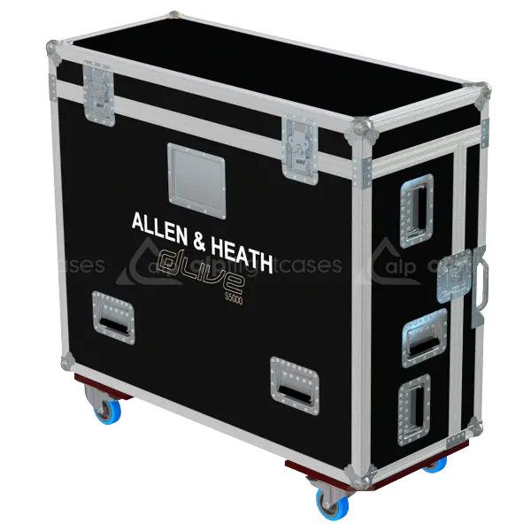 ALLEN & HEATH DLIVE S5000 + DOG HOUSE - WHEELS FLIGHT CASE SIDE VIEW LATERAL