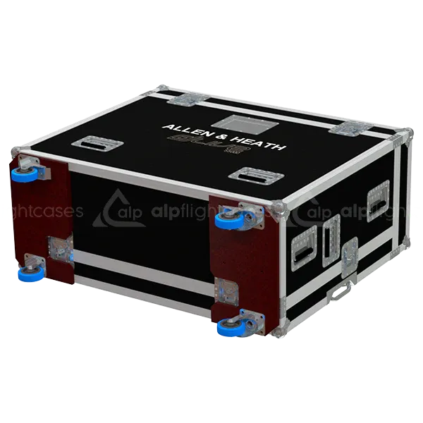 ALLEN & HEATH DLIVE S5000 + DOG HOUSE - WHEELS BOTTOM LATERAL SIDE VIEW FLIGHT CASE