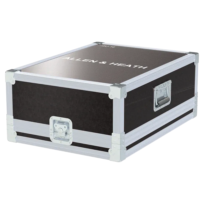 ALLEN & HEATH QU-16 + BAC CABLES LATERAL SIDE VIEW FLIGHT CASE