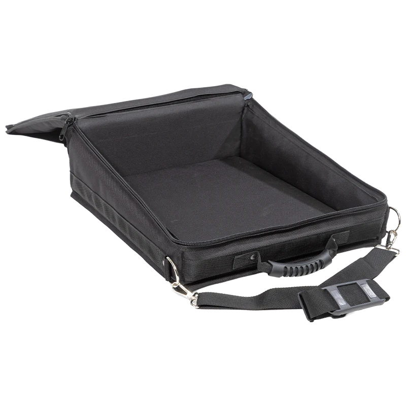 Interior view revealing the premium double 11mm foam padding and 3mm rigid hardboard insert engineered to protect console faders