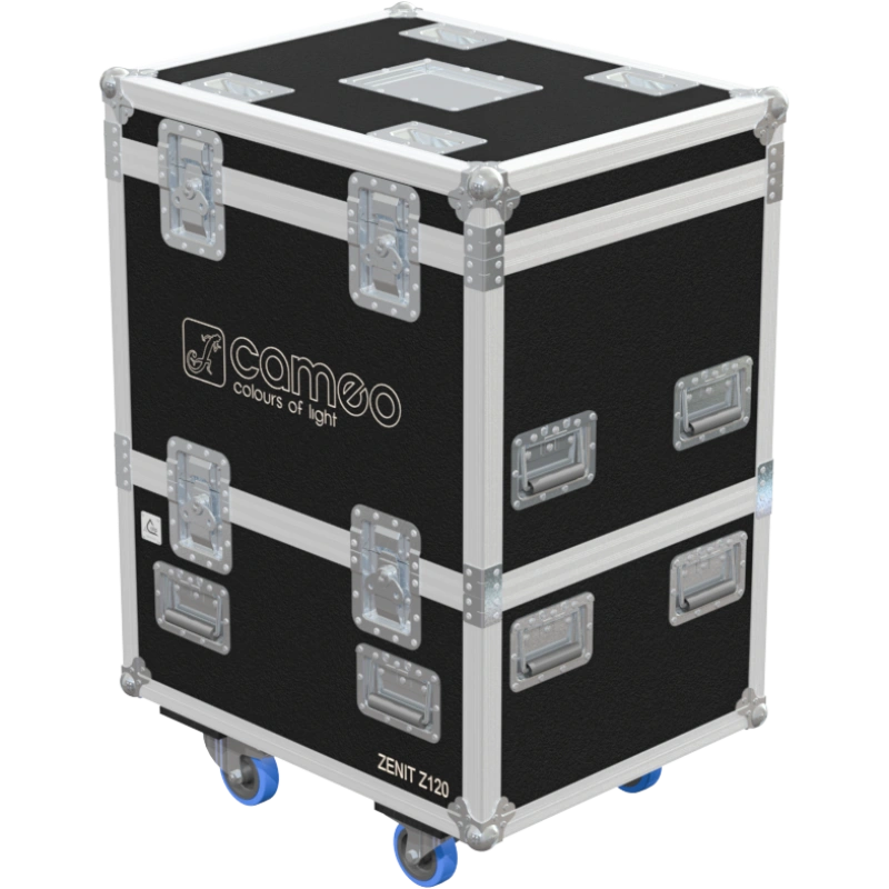 Front right view of the ALP Flight Case LPJ8P001 for 8x Cameo ZENIT 120 fixtures