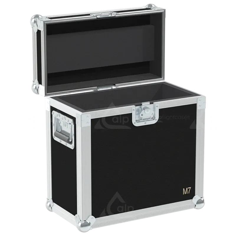 Open empty ALP Flight Case SE1P024 showing the compartment intended for the ANTARI M-7X RGBA Stage Fog Jet.