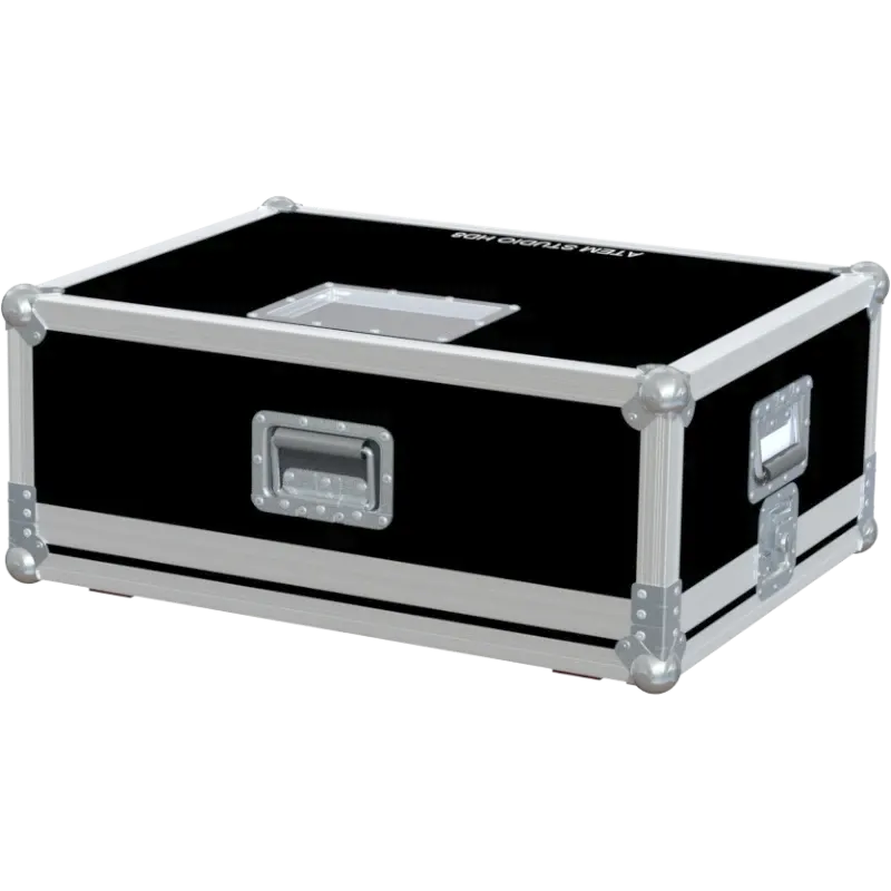Front right view of the ALP Flight Case for ATEM Television Studio HD8 and 2x HyperDeck with compact professional hardware