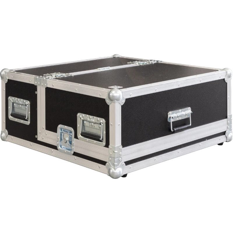 Front view of the custom flight case for the Blackmagic ATEM Television Studio Pro